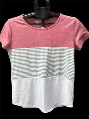 YunJey Heathered Pink Crew Neck Tee, PTP 18